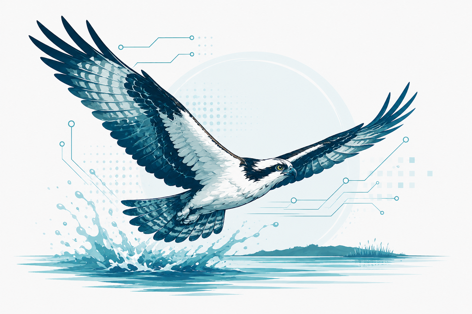 Digital osprey illustration