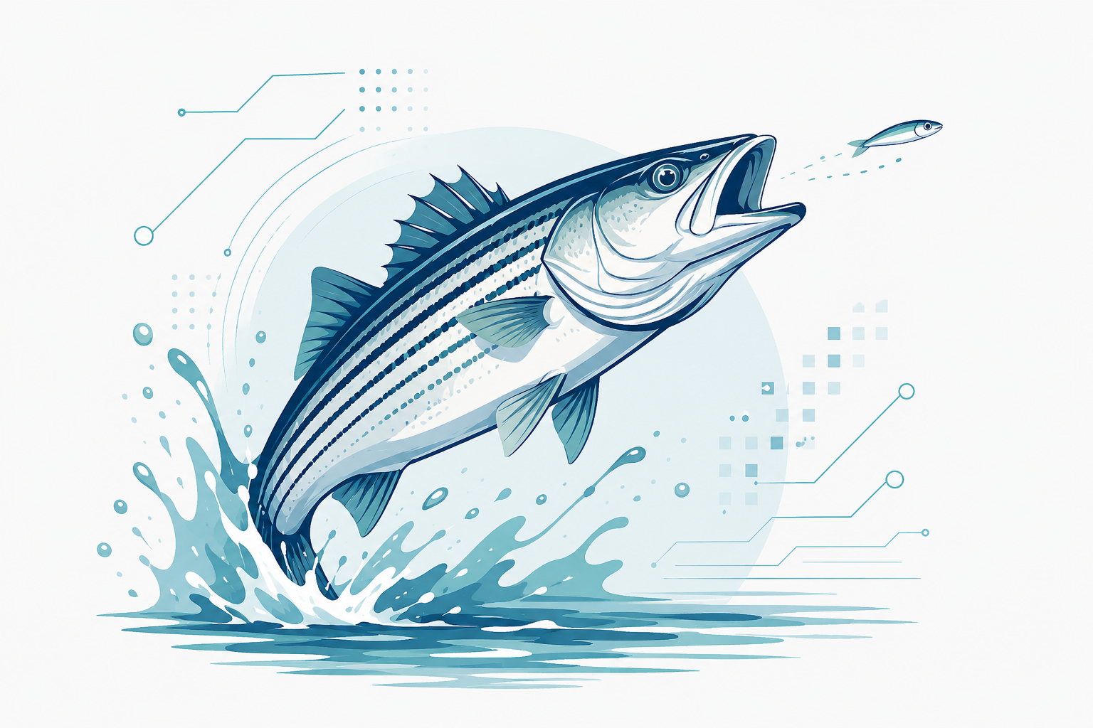 Digital striped bass illustration